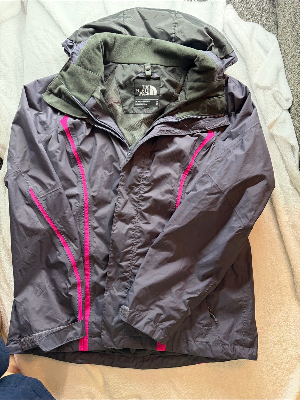 The North Face Women's plum Waterproof Jacket with Pink Accents size m